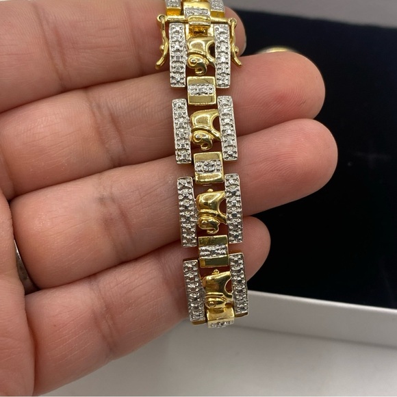 Vintage Bracelet and ring size 6 Two-tone 925 China Sterling Silver 10k GP - Picture 12 of 14